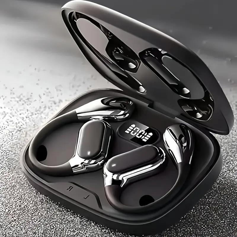 Wireless Earphone, Noise Canceling Earphone, Open-Ear Design Earphone with Charging Case, Noise-Cancelling Headphone with Touch Control for Gaming & Sports, Volume Control Headset, USB Charging Headset, Sport Headphones, Noise Cancellation Headphones
