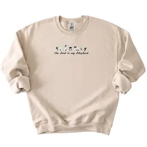 Embroidered Sweatshirt, The Lord Is My Shepherd, Christian Sweatshirt