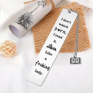 Reading Woman Bookmark, Stainless Steel Bookmark with Chain, Book Lover Gift, Reading Accessories, Office Stationery & Supplies