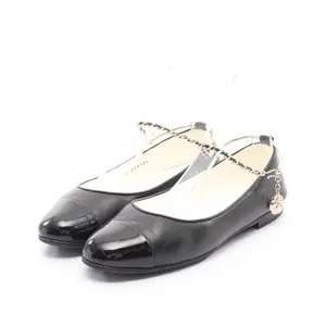 Pre-owned CHANEL Patent Leather Small Leather Goods Coco Mark Ballet Shoes