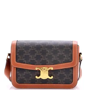 Pre-owned Celine Canvas Coated Shoulder Bags Triomphe Shoulder Bag Triomphe Coated Canvas Medium by Rebag