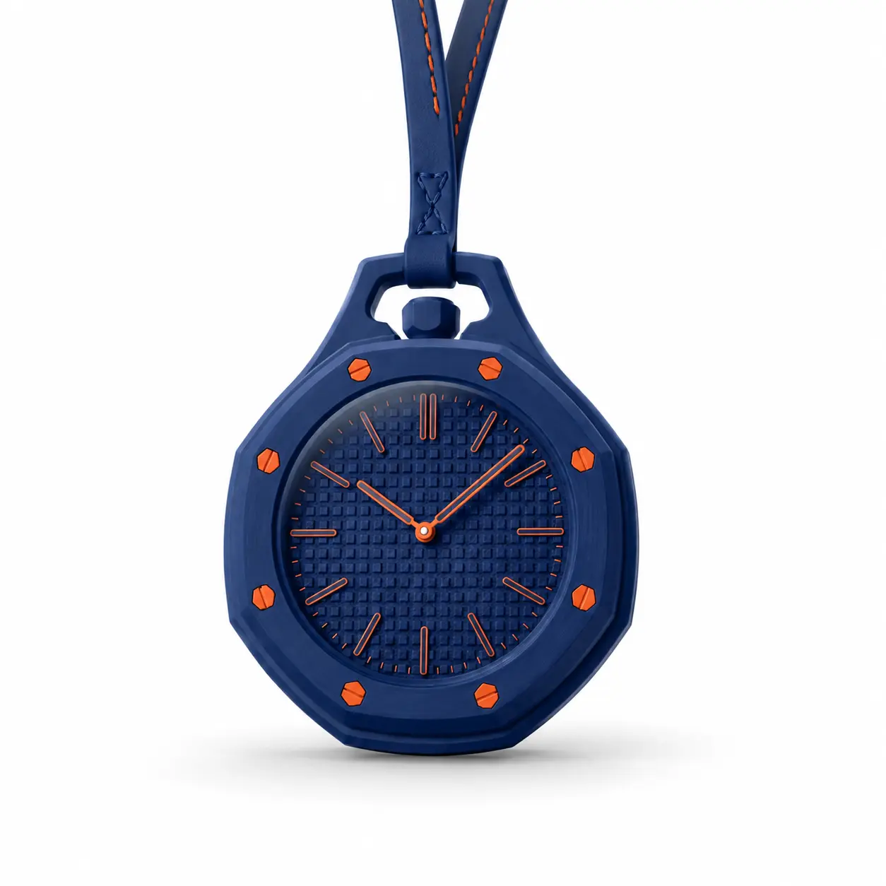 Unisex Octagonal Lanyard Quartz Watch, Colorblock Pendant Timepiece for Bags, Travel and Everyday Carry
