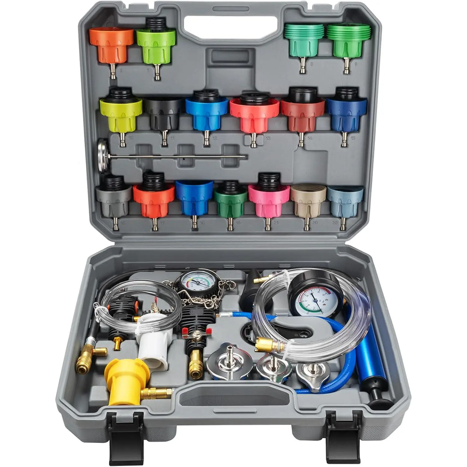 30 count Coolant  Tester & Vacuum Refill Kit,Radiator Pump  Tester Kit for Automotive Cooling System Water Tank Leakage Detection