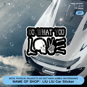 2PCS/SET Street Trendy Dark Personality Logo Sticker Stick on car bodies or motorcycle fuel tanks, this black-white skull instantly has a cool vibe, dark cool lovers can use it as a super dark personality-stylish trendy decoration
