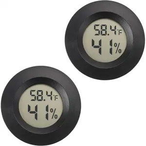 Mini Hygrometer Thermometer Digital Humidity Meter Indoor/Outdoor Humidity Monitor Reptile Thermometer for Greenhouse Cellar Fahrenheit(℉)/ Celsius(℃) 2 Pack