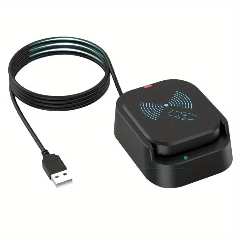 2-in-1 USB2.0 Smart Card & NFC Reader with USB Cable, Efficient Reading for Banks, ID & IC Card Support, Secure Data Transfer & Easy Connectivity, Dual-Use, Id/Credit