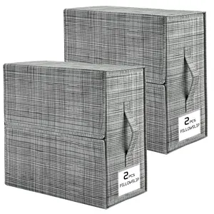 2 Pack Bed Sheet Organizers and Storage Foldable Linen Closet Organizer (Queen & King Size) Organizing Bedding Container Box Boxes