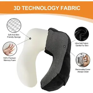 New Neck Pillows for Sleeping, U Shape Adjustable Flight Pillow, Portable Ergonomic Design, Washable Cover for Home Car Travel