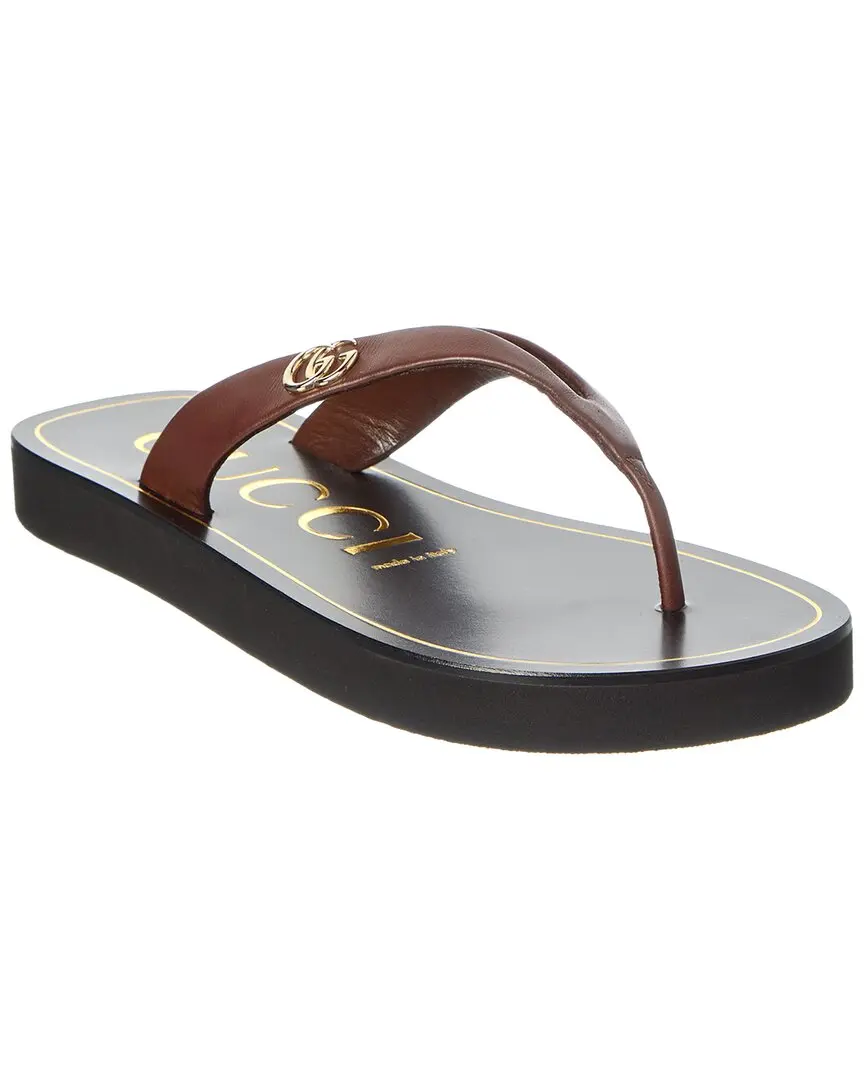 Gucci Double G Leather Sandal