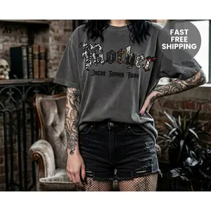 Mother Gothic T-shirt | Goth Mom Graphic Tee, Old English Metalcore Shirt, Personalized Tshirt, Goth Easter Day Gift, Trendy Easter Mama Tee