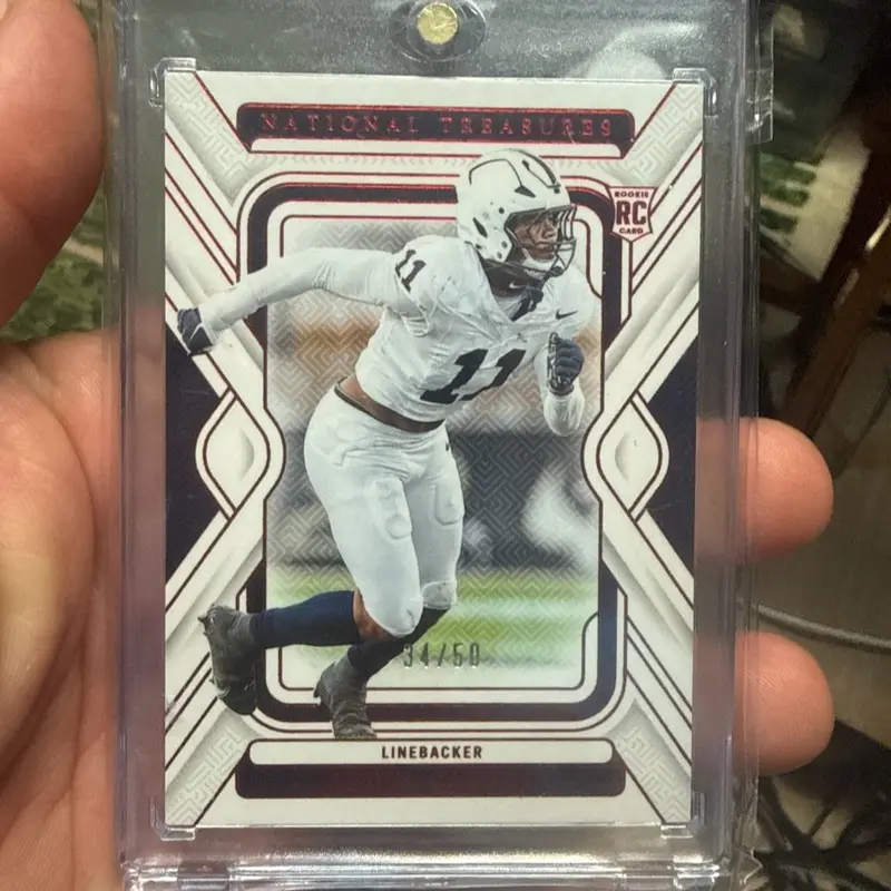 2025 Panini National Treasures Linebacker RC Card 34/50 Limited Edition Collectible Sports Trading Card