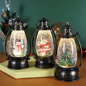 Christmas Gift Light Rotating Snowfall, Window Display Decoration, Portable Handheld Lantern, Christmas Decorative Ornament, 1 Piece