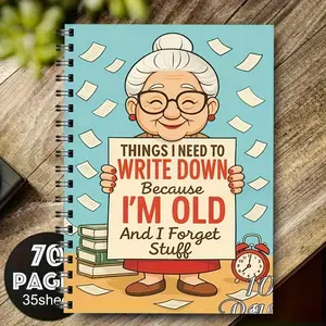 New Spiral Coil Diary Notebook for Seniors, Bestselling Humorous Password Journal, Elderly Notebooks, Trendy Memo Books