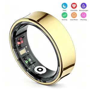 IP68 Smart Ring with Sleep Monitoring, Heart Rate Tracking, Emotion Recognition&Body Temperature Measurement. Wireless Fitness Tracker with Multiple Exercise Modes & No Subscription.Ideal Gift, 3-5 Days Battery