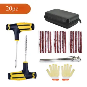 Universal Tire Repair Kit Portable Emergency Tool Set with Storage Case Features Spiral Rubber Plugs for Quick DIY Repairs on Cars and Motorcycles