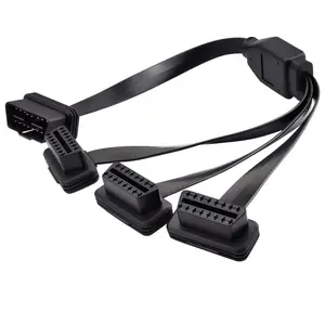 cm / " OBD OBDII  to  Ultra Low Profile Straight Port  Pin Male to Female Y Splitter Cord Car Diagnostic  x Male and  x Female OBD Extension Cable