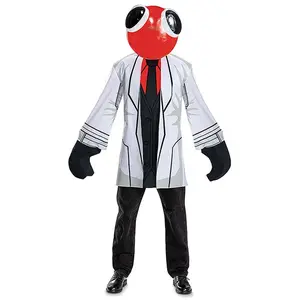 Adult Rainbow Friends Scientist Red Costume Adult Rainbow Friends Scientist Red Costume