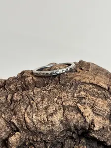 Hammered Edge Stacker Ring