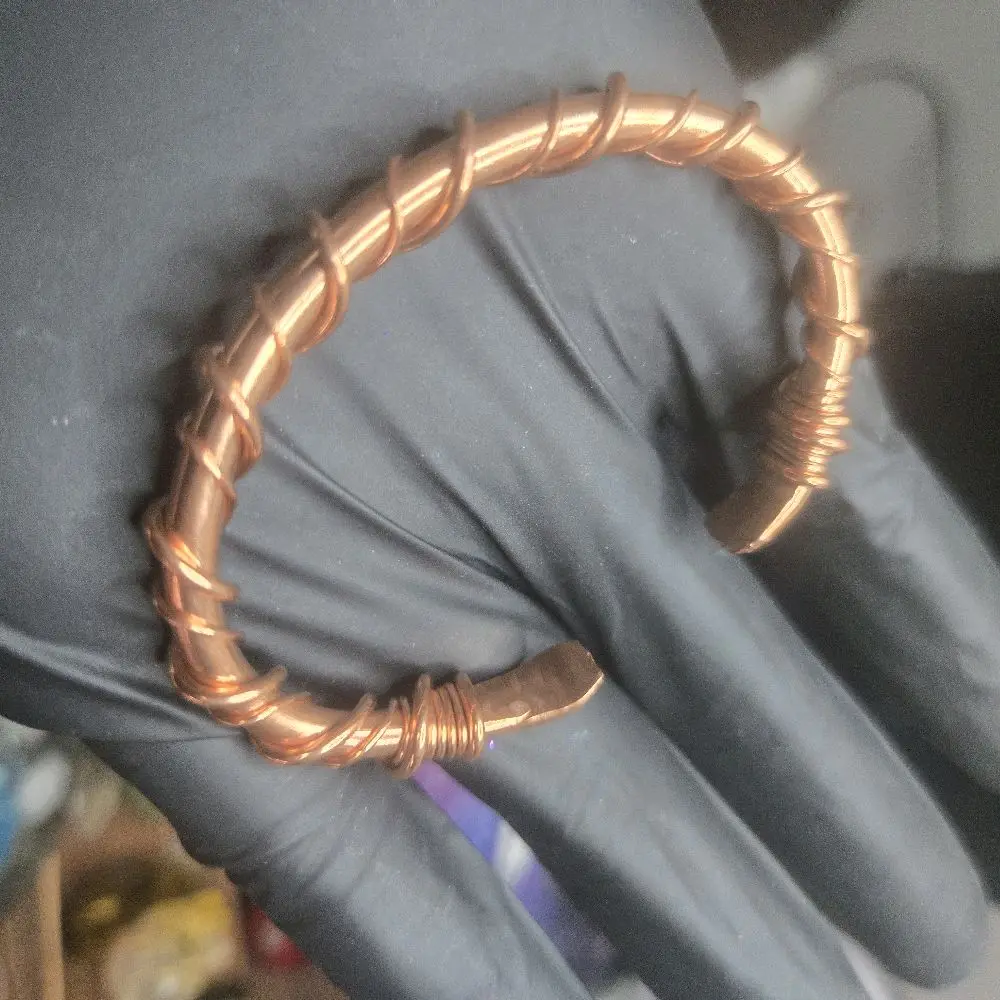 Adjustable Double Copper Spiral Wrapped Bangles
