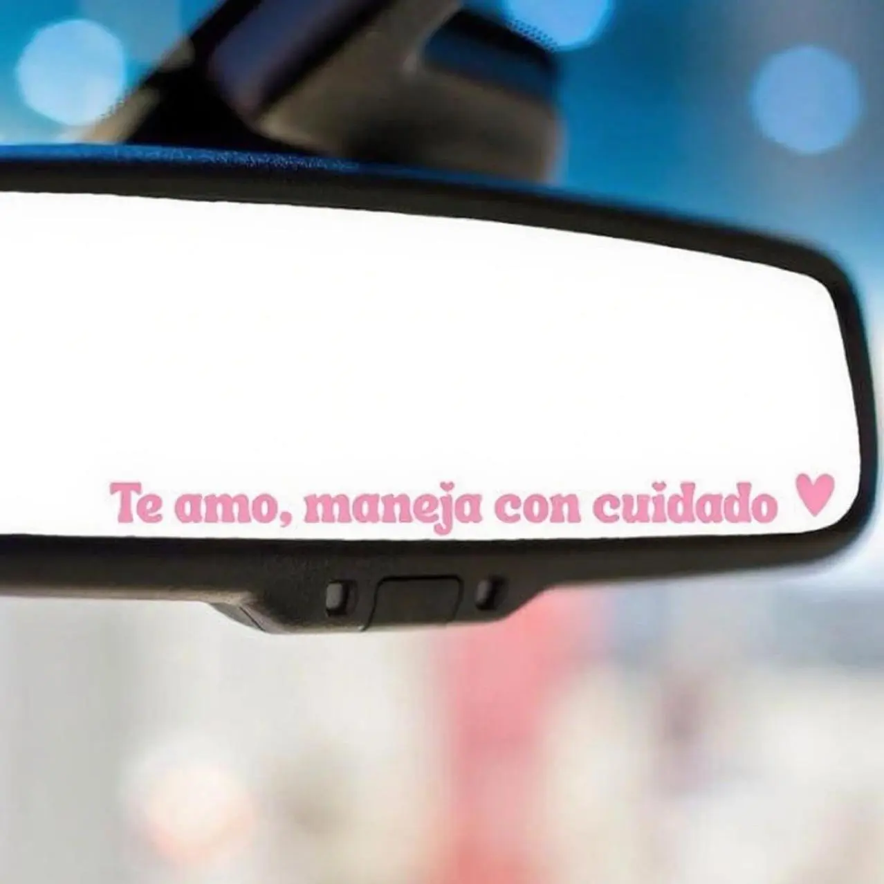 Set of 4 Vinyl Car Decals "Te amo, maneja con cuidado" Universal Stickers for Rearview Mirrors Ideal Gift for Girlfriend Boyfriend or Wife