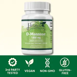 Herbal Connections D-Mannose 1000 mg Powder – 60 Veg Capsules -Fast-Acting Urinary Tract Cleanse & Bladder Support, Pure Non-GMO Cranberry-Free Monosaccharide | 30 Servings