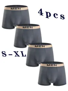 Men's Casual Boxer Briefs 4 Pack, Soft Skin-Friendly Design, Comfortable Daily Wear, Fitted Style, All Seasons