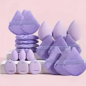 22Pcs Hydrophilic Sponge Set - Velour Blenders for Foundation/Concealer | Mini Finger/Triangle Puffs, Latex-Free Gift All Skin