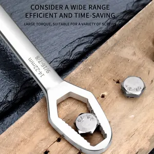 Universal Torx Wrench 8-24mm, Self-Tightening Double-Head Spanner, Adjustable Multi-Function Tool for Auto Repair, Plumbing & Home Maintenance