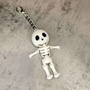 Articulated Skeleton - 3D printed - Keychain, Zipper Pull Charm