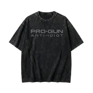 Pro Gun Anti Idiot Tactical Second Amendment Tee Men Pro 2A Graphic Print Cotton Casual Patriotic Shirt
