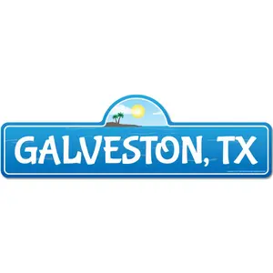 SignMission  6 x 18 in. Galveston, TX Texas Beach Street Sign