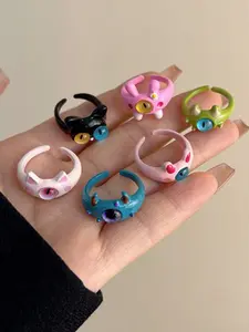 New Cute Cartoon Animal Monster Ring Set for Women, Unique Open Design, Fun and Quirky Jewelry, Perfect Gift Idea