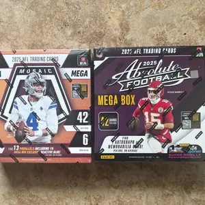 1x 2025 Mosiac Mega box & 1x 2025 Absolute Mega box NFL trading cards