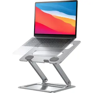 Adjustable Laptop Stand for Up to 17.3" Laptops, Portable & Foldable, Supports 17.6 lbs, Ergonomic Elevation, Ventilated Cooling Design