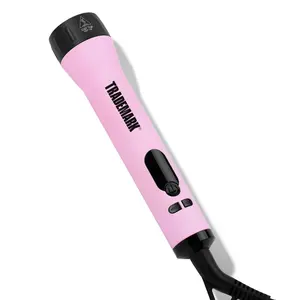 Trademark Hair Iron Handle Multi Attachment Power Base for Mood Interchangeable Iron Curling and Waving Haircare Lightweight Pink