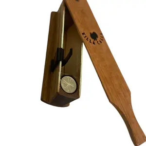 Walnut Turkey Box call with 4 leaf clover token inlay
