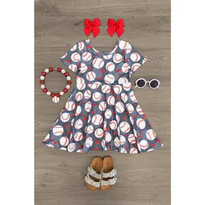 Gray Baseball Hearts Dress