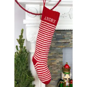 Red & White Striped Christmas Stocking