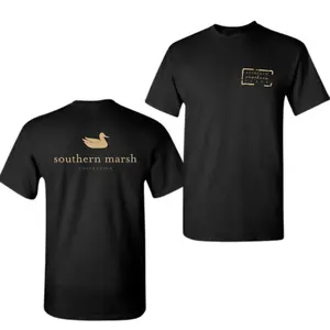 Southern Marsh Duck Logo T-Shirt, Classic Outdoor Heritage Graphic Tee, Minimalist Duck Design Shirt for Men Women, Unisex Cotton Comfort Fit Casual Streetwear, Trendy Vintage Graphic Tee