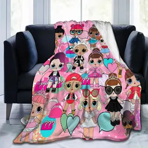 3D L-O-L Surprise Blanket Anime Super Soft Napping Funny Blanket Flannel Throw Blanket for Sofa All Season Comfort Bedding Color S1 Size 50"x40"