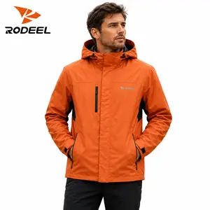 RODEEL 720 Waterproof Jacket Men Lightweight Breathable Full Zip Hooded Rainwear Durable Rain Coat Weatherproof Windbreaker For Outdoor Hiking Camping Fishing Boating Car Washing City Walking Construction Landscaping Gardening Menswear Workwear