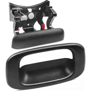 Tailgate Handle with Latch, Bezel Trim & Rod Clips| Fits 1999-2007 Chevy Silverado & GMC Sierra 1500/2500/3500 Trucks| Replaces OEM Parts#15997911,#15228539,#15228541,#15228540