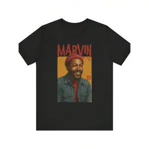Vintage Marvin Gaye Retro T-Shirt - Black Music Legend Tee - Classic Round Neck Short Sleeve Shirt - Marvin Gaye Birthday Year - Ideal Gift For Soul & Funk Fans - Men's & Women's Vintage Tee, Music Fan Clothing, Bold Graphic Tee, Machine Washable Top