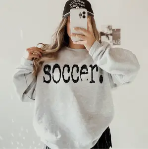 Soccer Graphic Sweatshirt – Cozy Gray Pullover for Women & Men