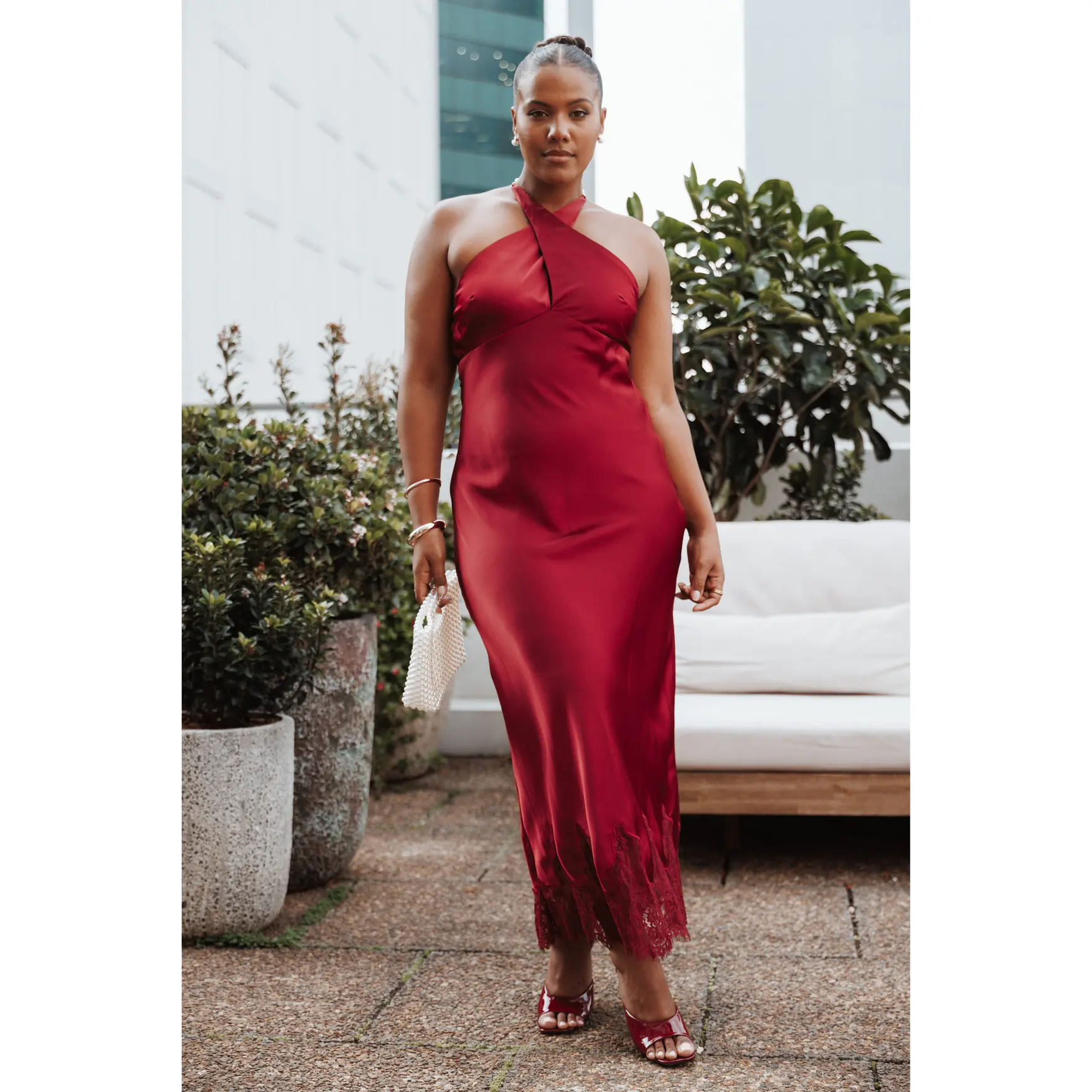 Jeannie Maxi Dress - Dark Red