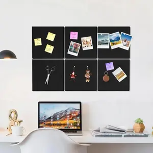 6pcs Felt Board Photo Wall Background Board, Wall Decoration Bulletin Board, Adhesive Bulletin Board for Photos, Messages & Art Display, Home & Office Decor for Wall Decoration, Interior Decoration Accessories
