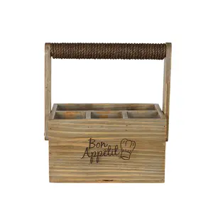 Rico & Plato Lawar 4 Compartment Cutlery Caddy with Handle
