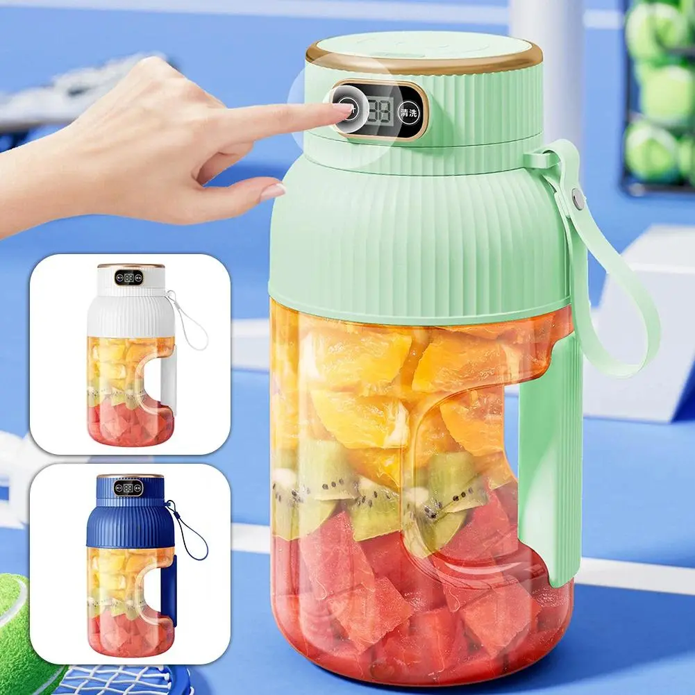 1x Portable Cordless Juicer Blender Cup, 1200ml Large Capacity, 10-Blade System Kitchen Appliance for Quick Smoothie Preparation, 1X Portable Juicer Blender Cup