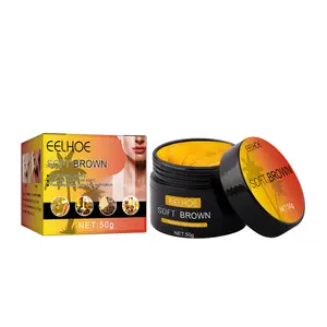 EELHOE Soft Brown Aloe Vera Gel Tanning Cream 50g - Natural Plant Extracts for Sensitive Skin, Quick Absorption, Coconut Olive Scent, Summer Beach Bronze Tanning Aid Sunscreen