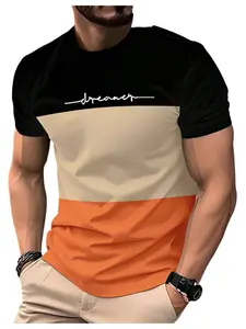 Summer Casual Men's Striped Short Sleeve T-Shirt, Dry & Breathable, Comfortable Streetwear, Slim-Fitting, All Seasons